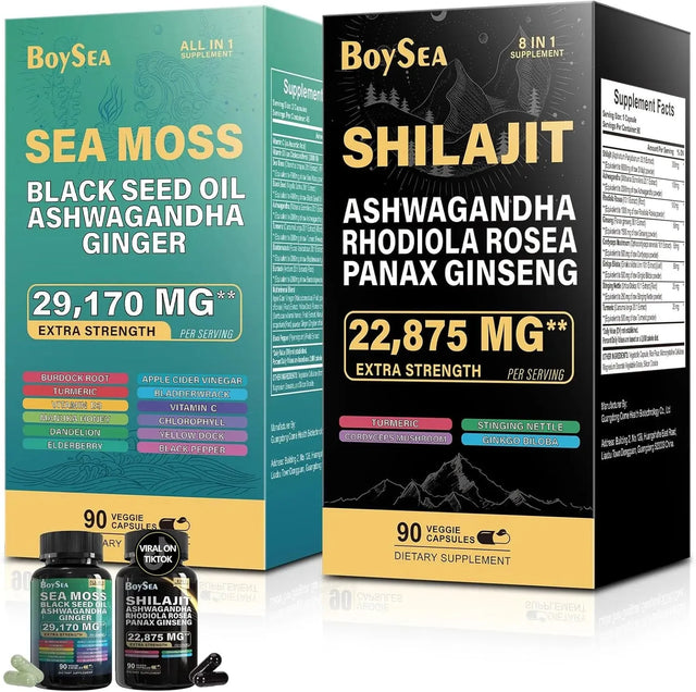 BOYSEA - Boysea Sea Moss and shilajit Bundle 90 Capsulas - The Red Vitamin MX - Suplementos Alimenticios - {{ shop.shopifyCountryName }}