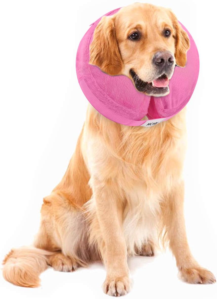 MCHY Adjustable Recovery Collar for Dogs LARGE PINK