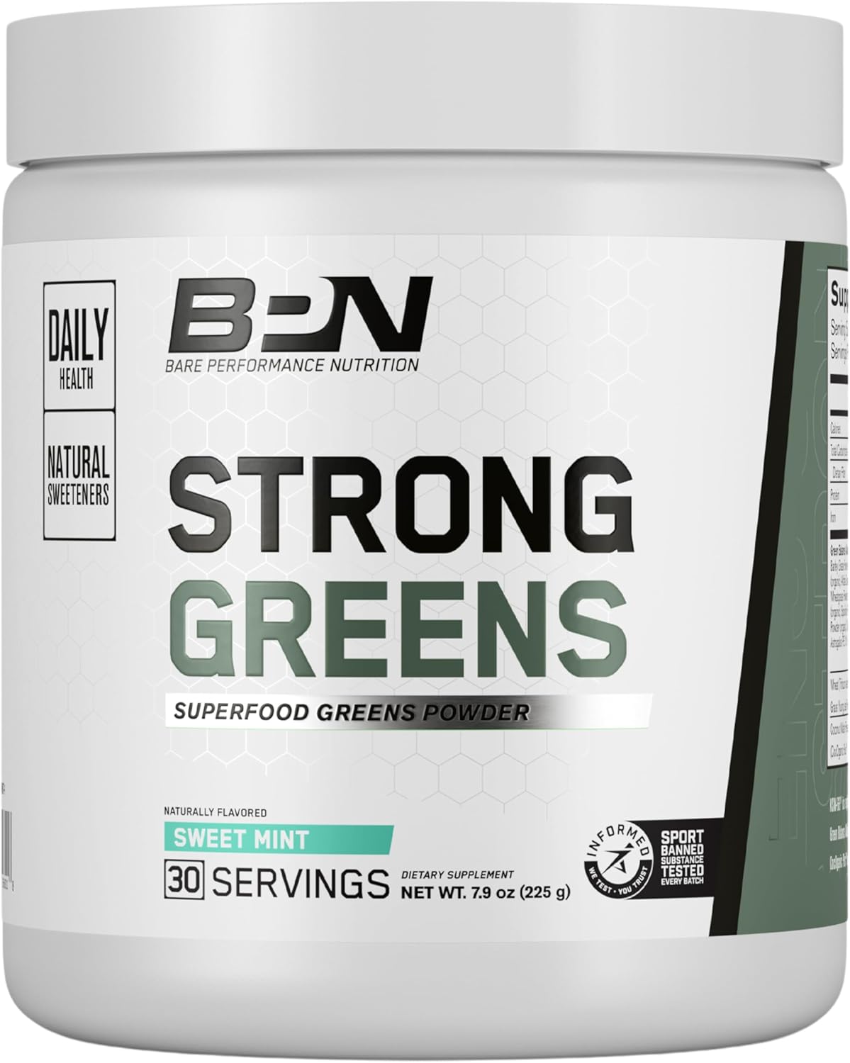 BPN Strong Greens Superfood Powder 30 Servicios Sweet Mint 225Gr.