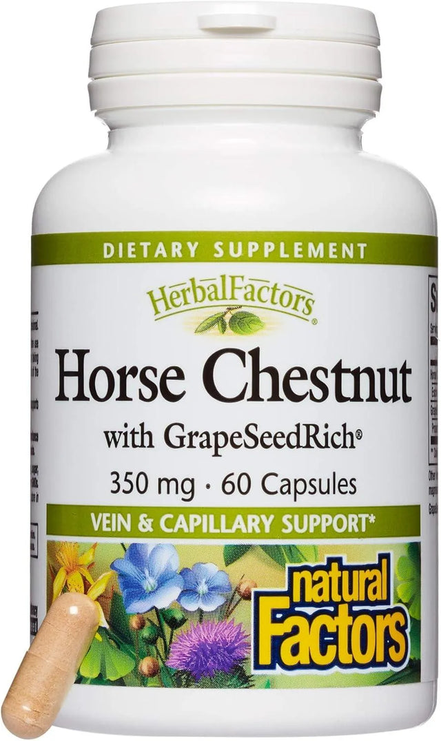 NATURAL FACTORS - HerbalFactors by Natural Factors Horse Chestnut 60 Capsulas - The Red Vitamin MX - Suplementos Alimenticios - {{ shop.shopifyCountryName }}