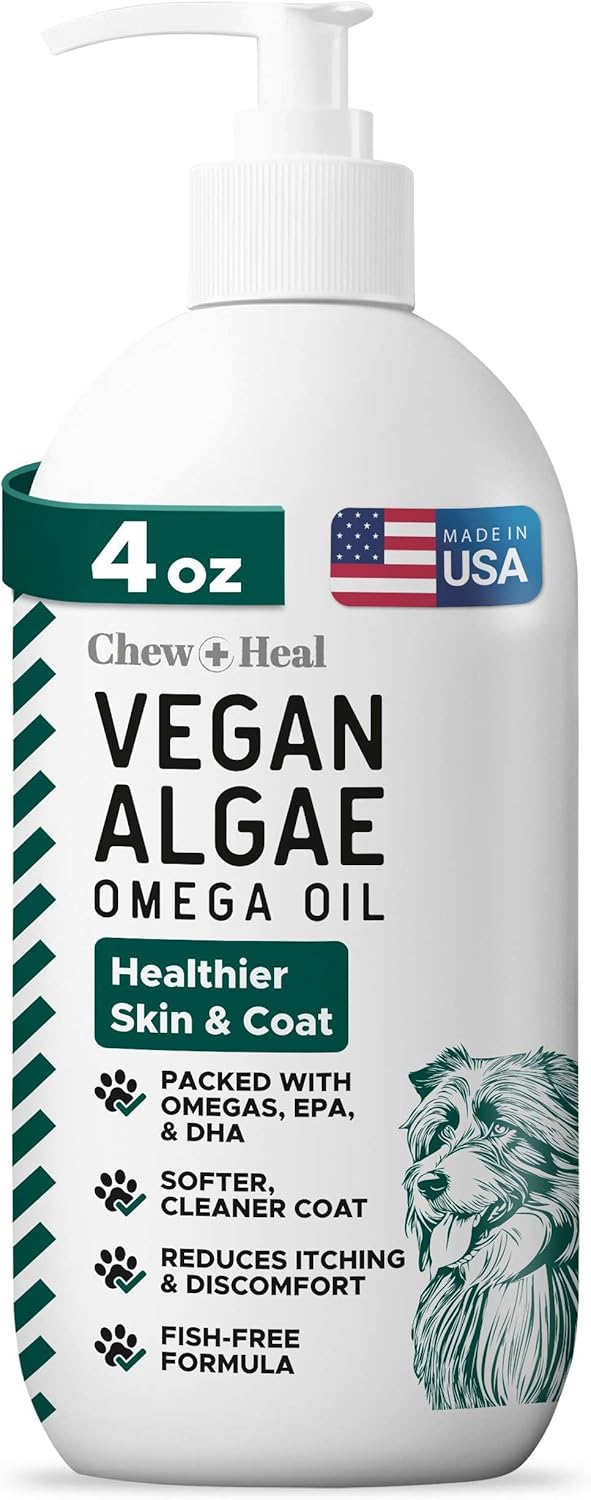 Chew + Heal Labs Vegan Omega 3 Oil for Dogs 4 Fl.Oz.