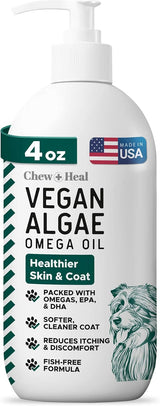 Chew + Heal Labs Vegan Omega 3 Oil for Dogs 4 Fl.Oz.