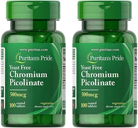 PURITAN'S PRIDE - Puritan's Pride Chromium Picolinate 500mcg 100 Tabletas 2 Pack - The Red Vitamin MX - Suplementos Alimenticios - {{ shop.shopifyCountryName }}