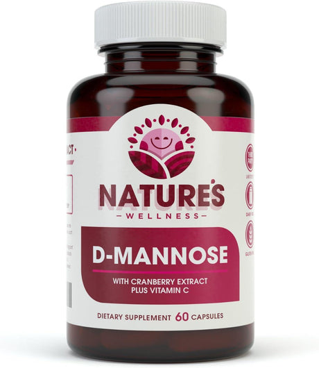 NATURES WELLNESS - Natures Wellness D-mannose with Cranberry Extract & Vitamin C 60 Capsulas - The Red Vitamin MX - Suplementos Alimenticios - {{ shop.shopifyCountryName }}