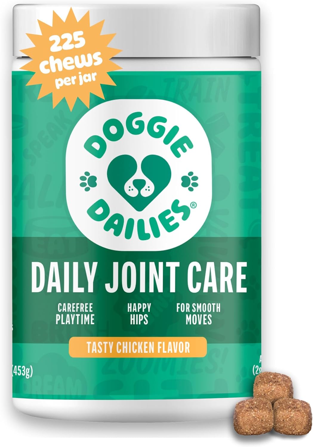 Doggie Dailies Daily Joint Care Glucosamine for Dogs Chicken 225 Masticables