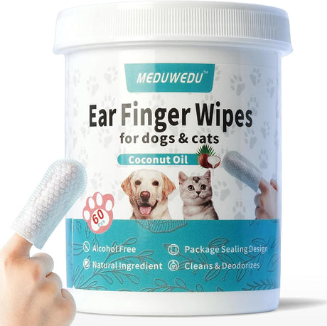 MEDUWEDU - MEDUWEDU Ear Cleaner Finger Wipes Coconut Scent 60 Toallitas - The Red Vitamin MX - Cuidado Del Oído De Perros - {{ shop.shopifyCountryName }}