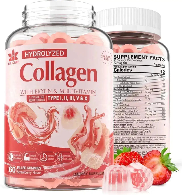 ENVYDEAL - EnvyDeal Sugar-Free Hydrolyzed Collagen Peptide Filled Gummies 60 Gomitas - The Red Vitamin MX - Suplementos Alimenticios - {{ shop.shopifyCountryName }}