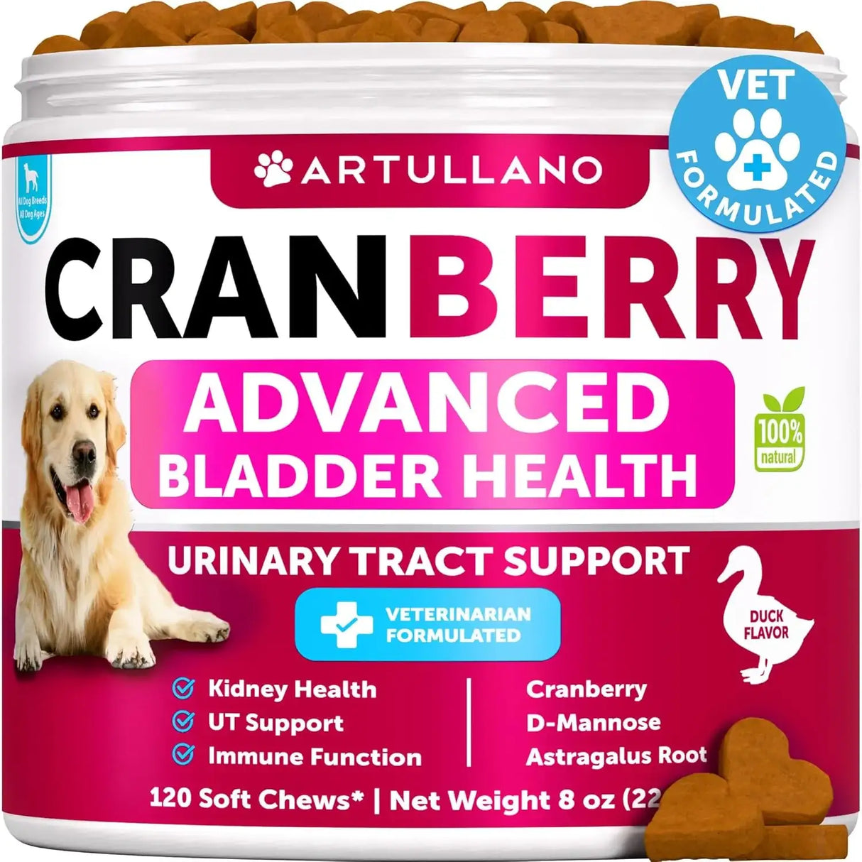 ARTULLANO - Artullano Dog UTI Treatment 120 Masticables - The Red Vitamin MX - Salud De Tracto Urinario Para Perros - {{ shop.shopifyCountryName }}