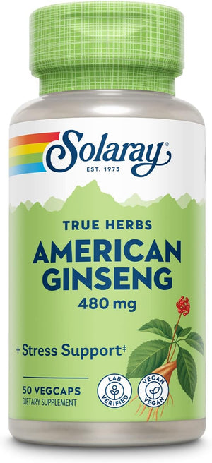 SOLARAY American Ginseng 480Mg. 50 Capsulas
