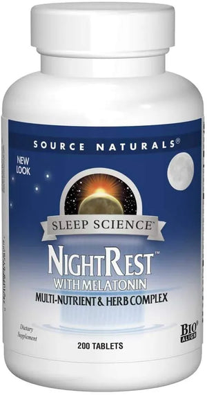 SOURCE NATURALS - Source Naturals Sleep Science NightRest Multi-Nutrient & Herb Complex With Melatonin 200 Tabletas - The Red Vitamin MX - Suplementos Alimenticios - {{ shop.shopifyCountryName }}