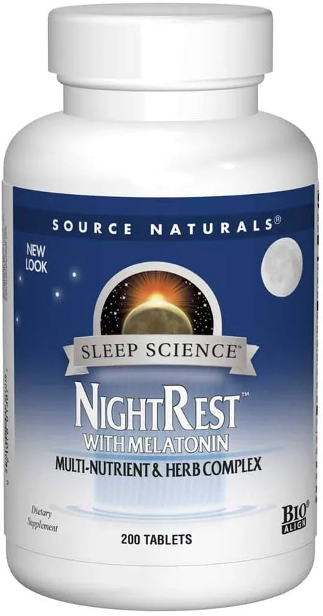 SOURCE NATURALS - Source Naturals Sleep Science NightRest Multi-Nutrient & Herb Complex With Melatonin 200 Tabletas - The Red Vitamin MX - Suplementos Alimenticios - {{ shop.shopifyCountryName }}