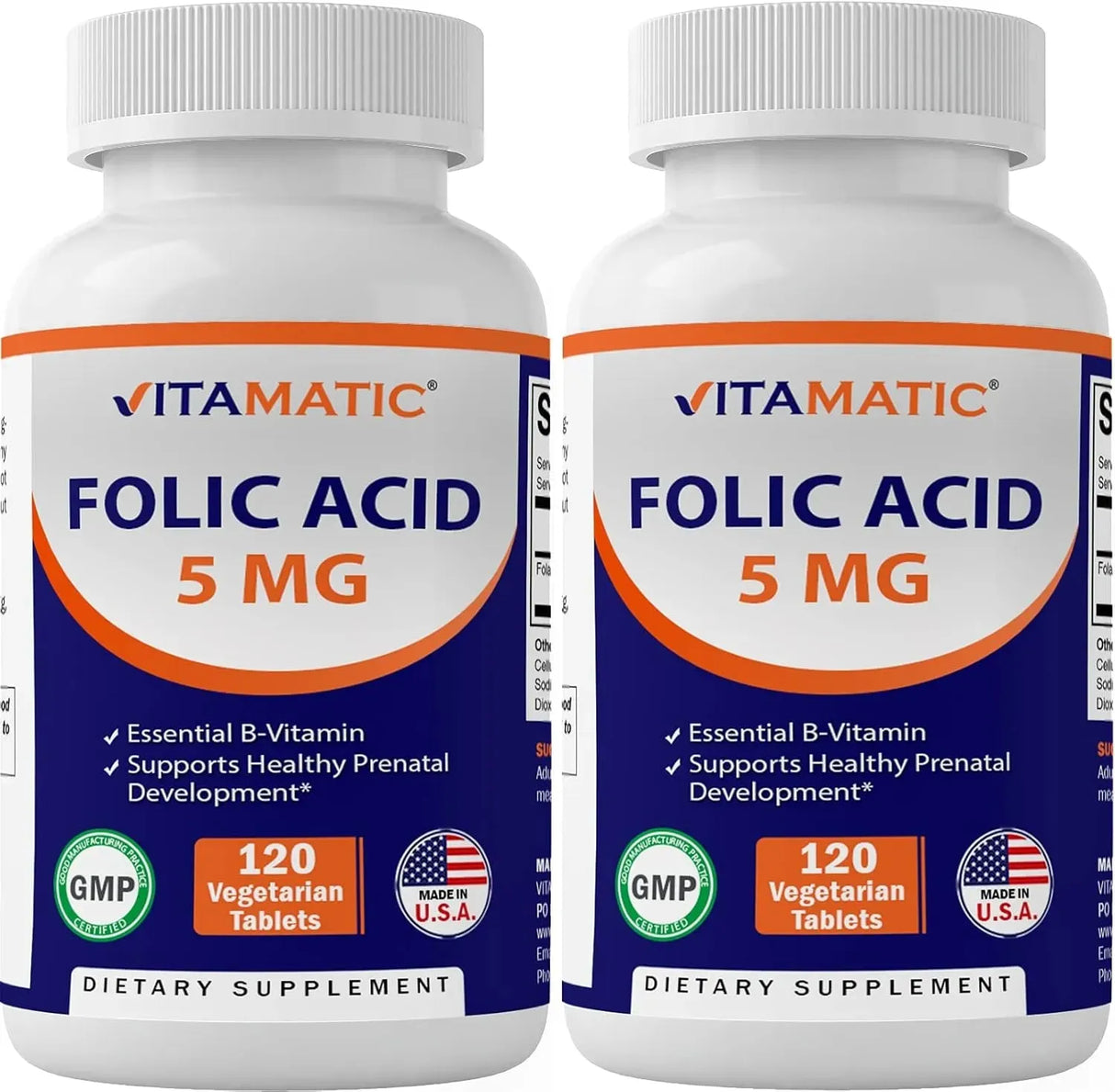 VITAMATIC - Vitamatic Folic Acid 5Mg. 120 Tabletas 2 Pack - The Red Vitamin MX - Suplementos Alimenticios - {{ shop.shopifyCountryName }}