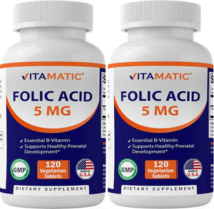 VITAMATIC - Vitamatic Folic Acid 5Mg. 120 Tabletas 2 Pack - The Red Vitamin MX - Suplementos Alimenticios - {{ shop.shopifyCountryName }}