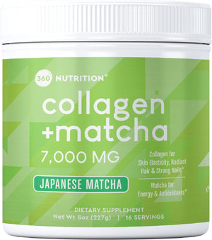 360 Nutrition Matcha Hydrolyzed Collagen Peptides Powder 16 Servicios 227Gr.