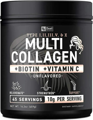 ZEAL NATURALS - Zeal Naturals Premium Multi Collagen Peptides Protein Powder Unflavored 459Gr. - The Red Vitamin MX - Suplementos Alimenticios - {{ shop.shopifyCountryName }}