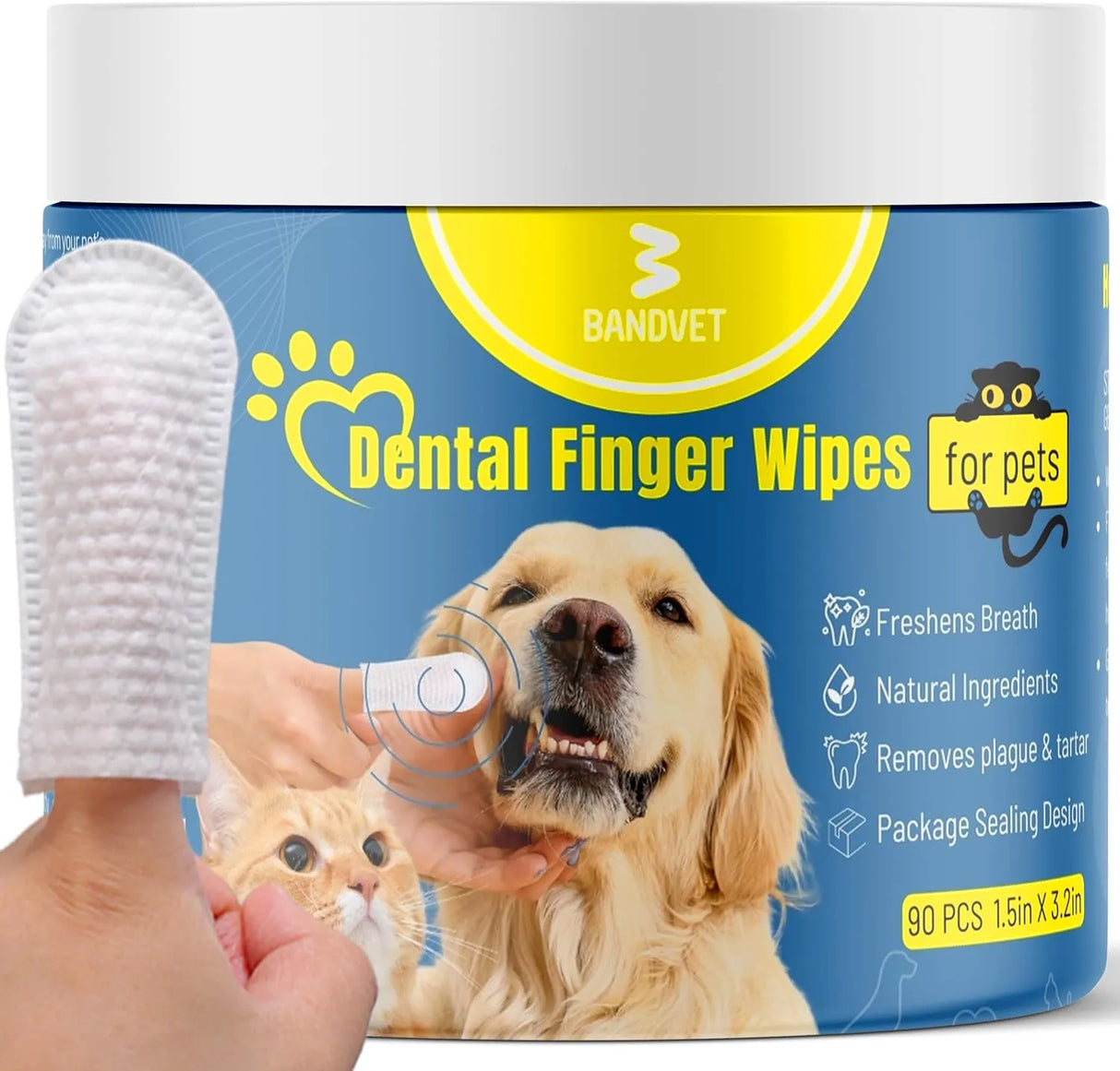 BANDVET WRAP - Bandvet Wrap Dog Teeth Cleaning Wipes 90 Toallitas - The Red Vitamin MX - Cuidado Dental Para Perros - {{ shop.shopifyCountryName }}