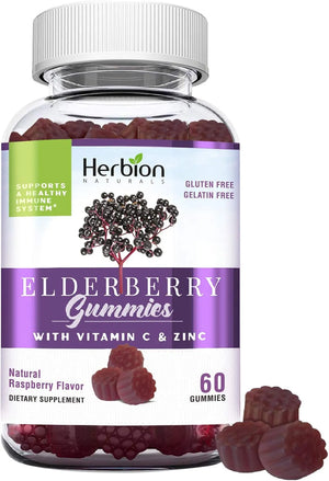 HERBION - Herbion Elderberry Gummies with Vitamin C & Zinc 60 Gomitas - The Red Vitamin MX - Suplementos Alimenticios - {{ shop.shopifyCountryName }}