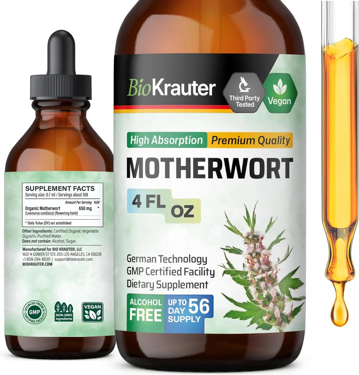 BIOKRAUTER - BIO KRAUTER Motherwort Tincture 4 Fl.Oz. - The Red Vitamin MX - Suplementos Alimenticios - {{ shop.shopifyCountryName }}