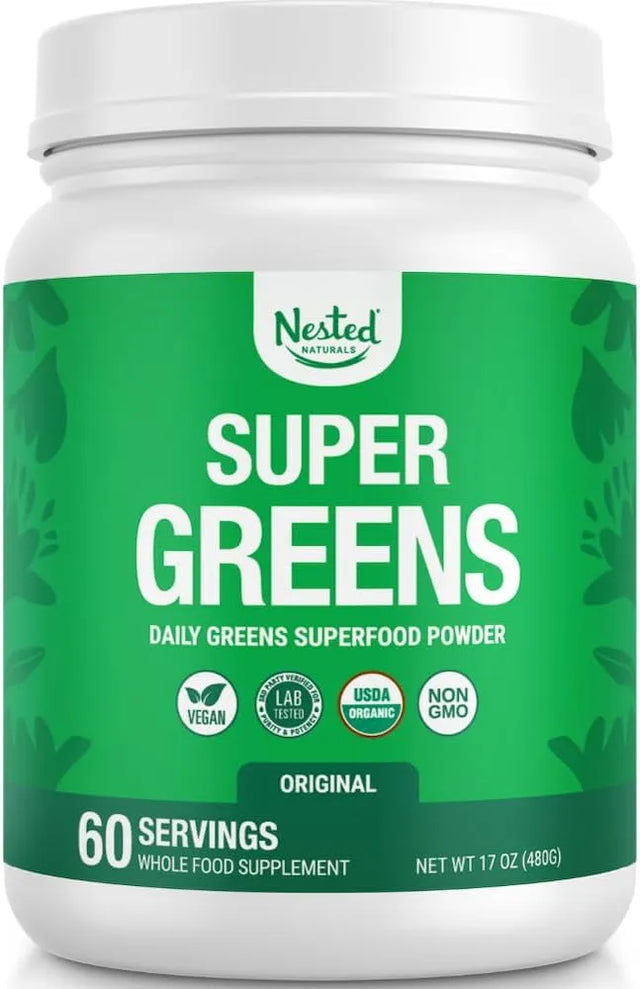 NESTED NATURALS - Nested Naturals Super Greens Daily Greens Superfood Powder 60 Servicios Original 480Gr. - The Red Vitamin MX - Suplementos Alimenticios - {{ shop.shopifyCountryName }}