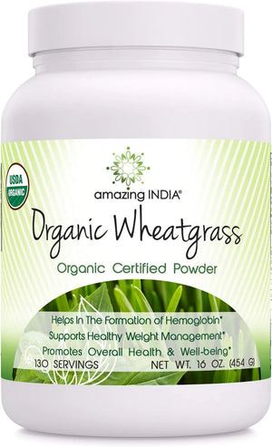AMAZING INDIA - Amazing India USDA Certified Organic Wheatgrass Power 454Gr. - The Red Vitamin MX - Suplementos Alimenticios - {{ shop.shopifyCountryName }}