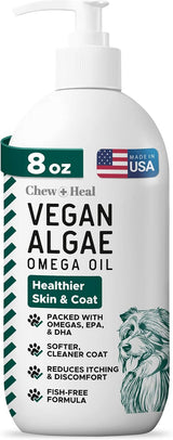 Chew + Heal Labs Vegan Omega 3 Oil for Dogs 8 Fl.Oz.