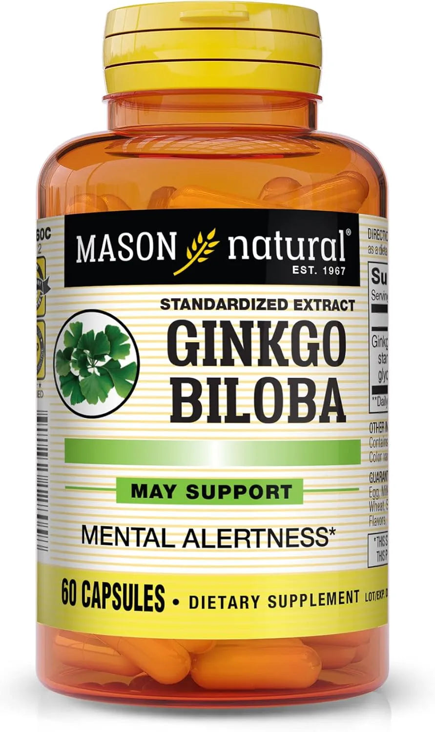 MASON NATURAL - MASON NATURAL Ginkgo Biloba 60 Capsulas - The Red Vitamin MX - Suplementos Alimenticios - {{ shop.shopifyCountryName }}