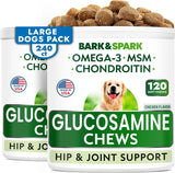 BARK&SPARK - Bark&Spark Glucosamine Chondroitin Dog Hip & Joint 120 Masticables 2 Pack - The Red Vitamin MX - Cuidado De Cadera Y Articulaciones Para Perros - {{ shop.shopifyCountryName }}