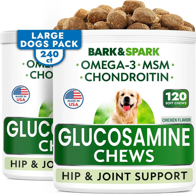 BARK&SPARK - Bark&Spark Glucosamine Chondroitin Dog Hip & Joint 120 Masticables 2 Pack - The Red Vitamin MX - Cuidado De Cadera Y Articulaciones Para Perros - {{ shop.shopifyCountryName }}