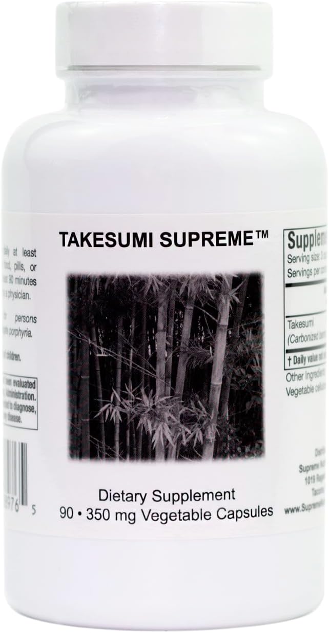 Supreme Nutrition Takesumi Supreme Pure Activated Bamboo Charcoal 90 Capsulas