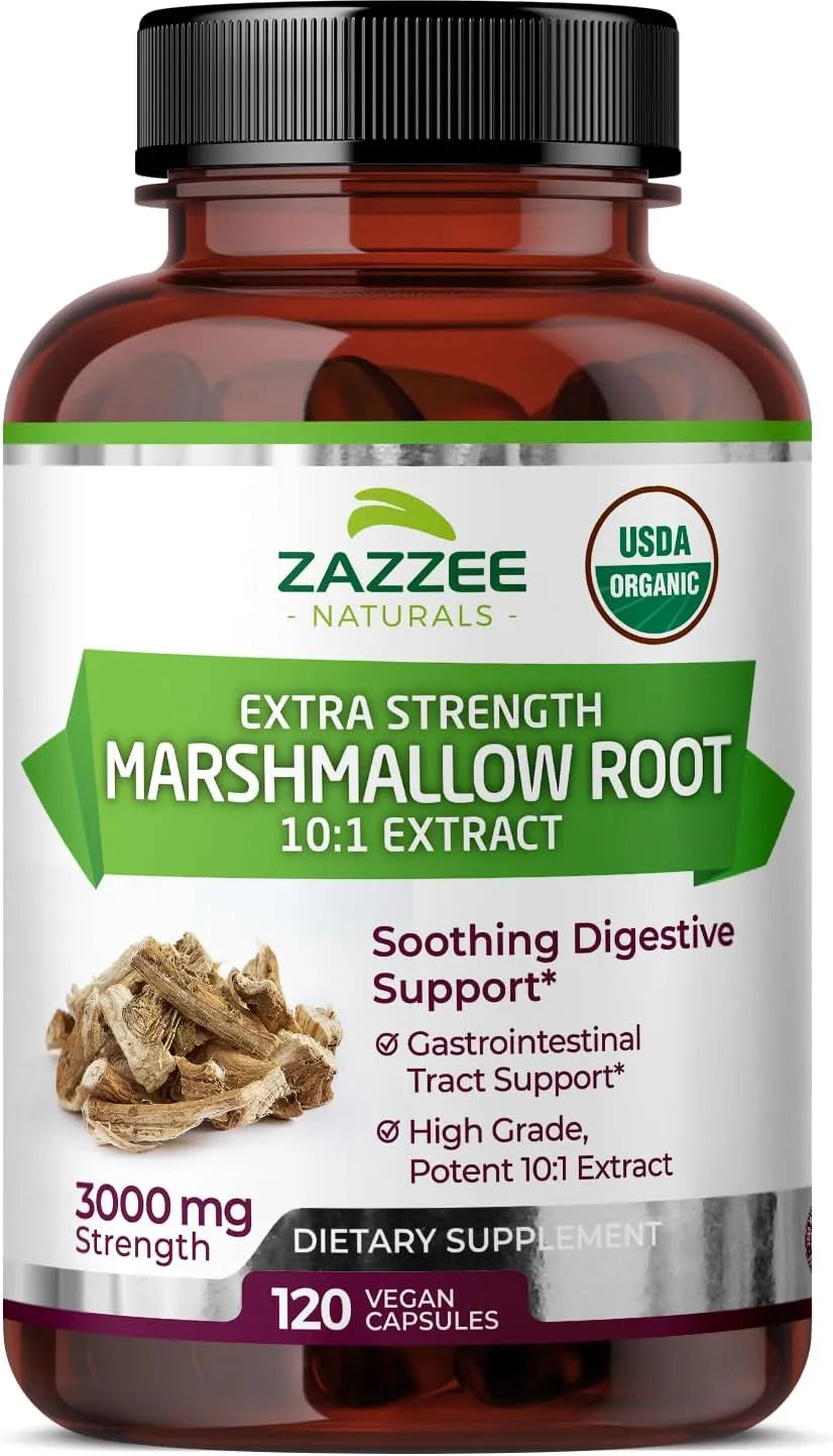 ZAZZEE NATURALS - Zazzee USDA Organic Marshmallow Root 10:1 Extract 3000Mg. 120 Capsulas - The Red Vitamin MX - Suplementos Alimenticios - {{ shop.shopifyCountryName }}