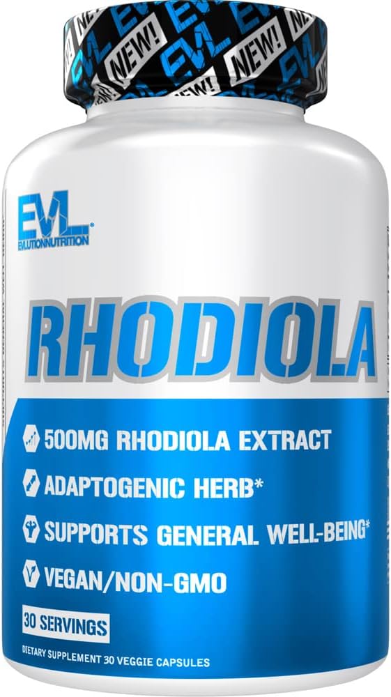 Evlution Herbal Adaptogen Rhodiola Rosea 500Mg.  30 Capsulas