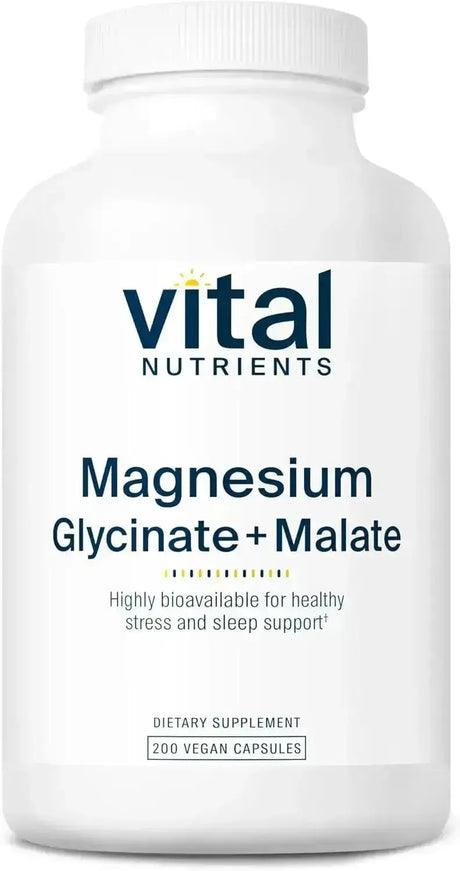 VITAL NUTRIENTS - Vital Nutrients Magnesium Glycinate + Malate 200 Capsulas - The Red Vitamin MX - Suplementos Alimenticios - {{ shop.shopifyCountryName }}