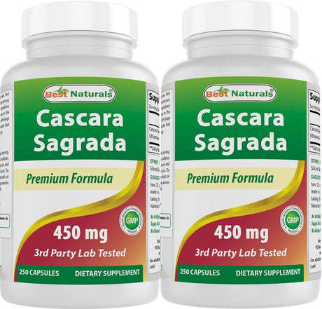 BEST NATURALS - Best Naturals Cascara Sagrada 450Mg. 250 Capsulas 2 Pack - The Red Vitamin MX - Suplementos Alimenticios - {{ shop.shopifyCountryName }}