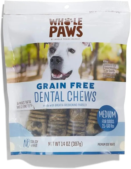 WHOLE PAWS - Whole Paws Grain-Free Dog Dental Chews Medium For Dogs 21-50 lbs 397Gr. - The Red Vitamin MX - Cuidado Dental Para Perros - {{ shop.shopifyCountryName }}