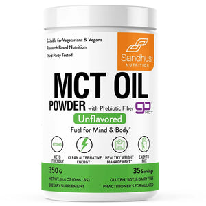 SANDHU´S - Sandhus’s MCT Oil Powder With Prebiotic Fiber 35 Servicios 350Gr. - The Red Vitamin MX - Suplementos Alimenticios - {{ shop.shopifyCountryName }}