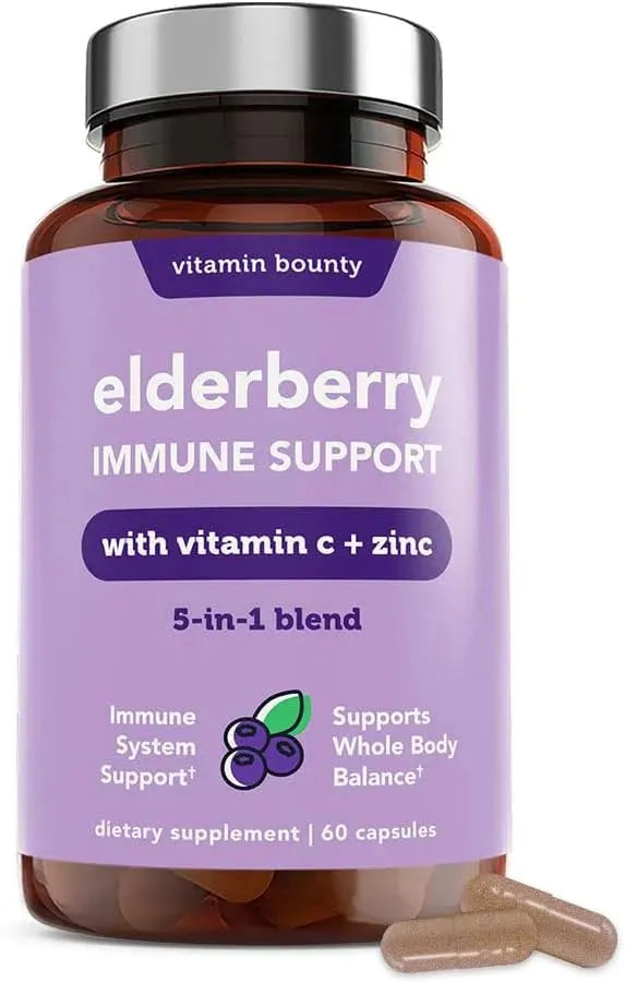 VITAMIN BOUNTY - Vitamin Bounty Elderberry Organic 60 Capsulas - The Red Vitamin MX - Suplementos Alimenticios - {{ shop.shopifyCountryName }}