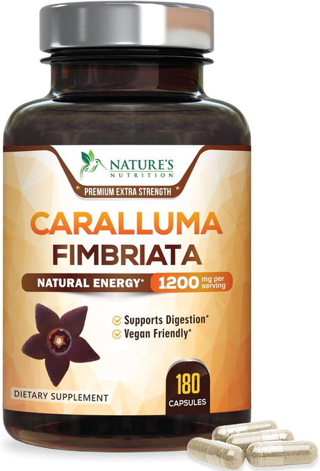 NATURE'S NUTRITION - Pure Caralluma Fimbriata Extract Highly Concentrated 1200Mg. 180 Capsulas - The Red Vitamin MX - Suplementos Alimenticios - {{ shop.shopifyCountryName }}