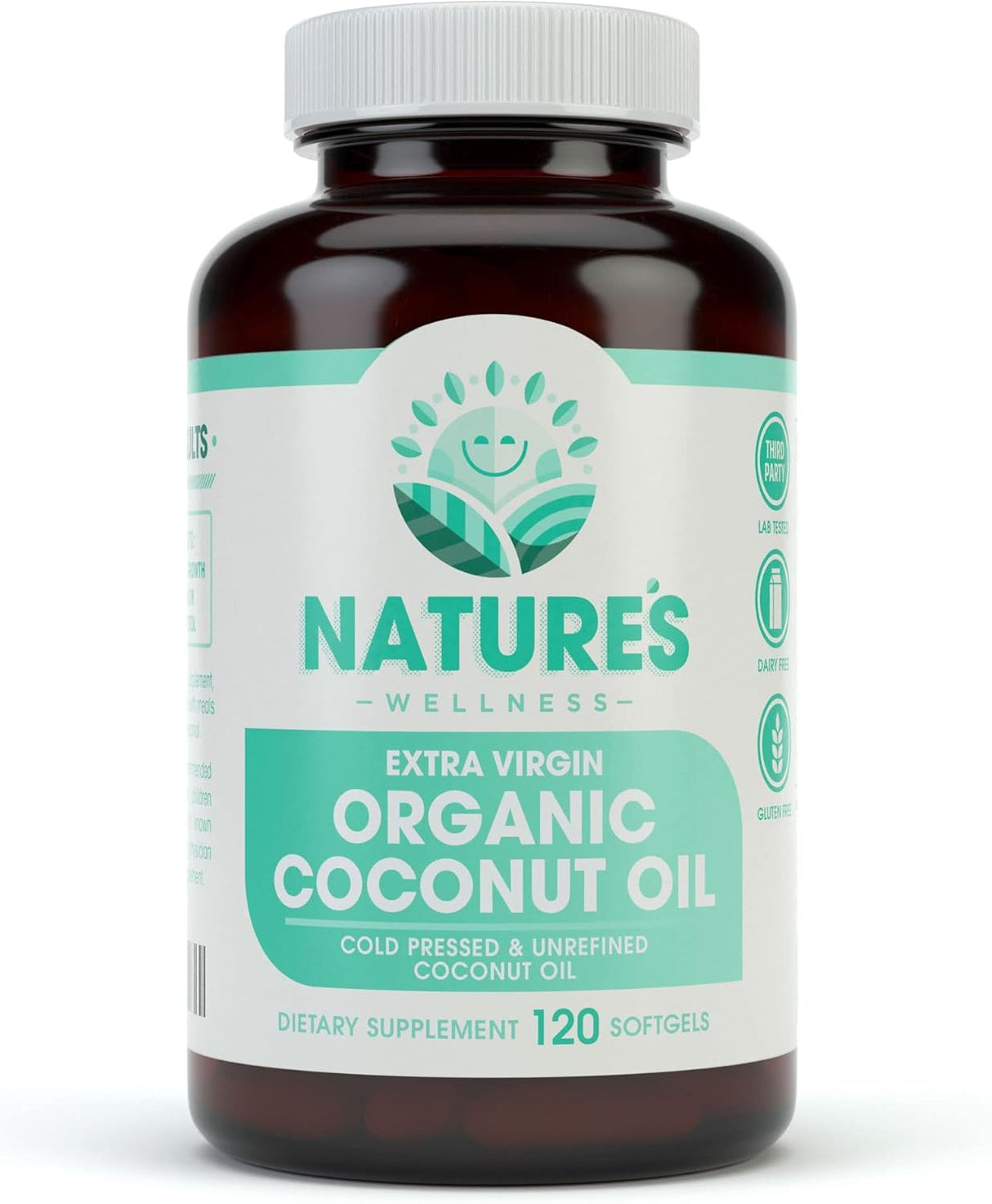 Natures Wellness Organic Coconut Oil 2000Mg. 120 Capsulas Blandas