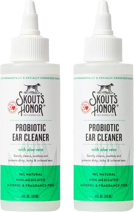 SKOUT'S HONOR - SKOUT'S HONOR Dog Ear Cleaner Solution with Aloe Vera 4 Fl.Oz. 2 Pack - The Red Vitamin MX - Cuidado Del Oído De Perros - {{ shop.shopifyCountryName }}