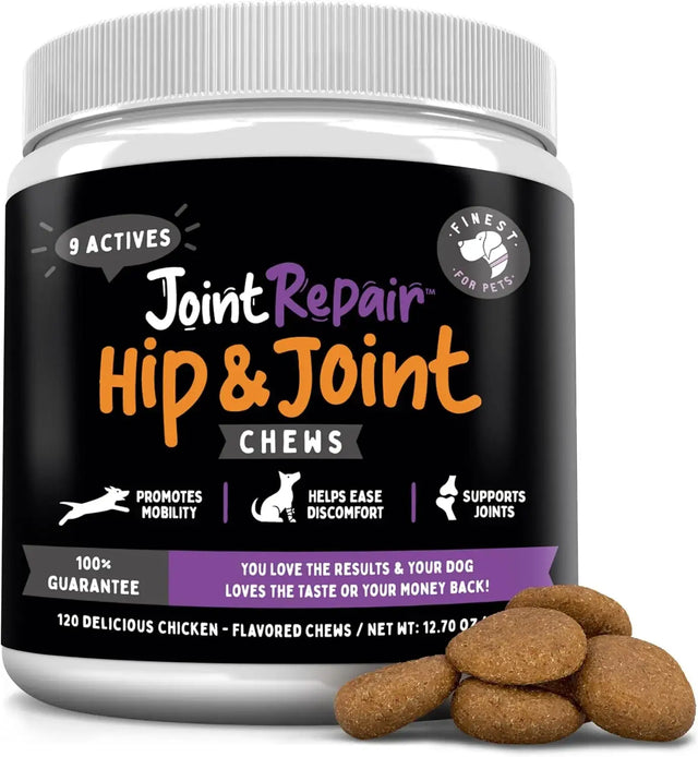 FINEST FOR PETS - Finest For Pets Joint Repair Hip and Joint Chews for Dogs Chicken Flavored 120 Masticables - The Red Vitamin MX - Cuidado De Cadera Y Articulaciones Para Perros - {{ shop.shopifyCountryName }}
