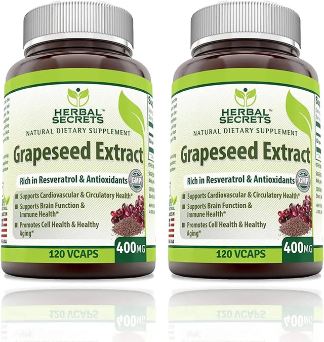 HERBAL SECRETS - Herbal Secrets Grapeseed Extract 400Mg. 120 Capsulas 2 Pack - The Red Vitamin MX - Suplementos Alimenticios - {{ shop.shopifyCountryName }}