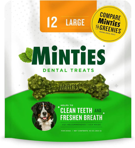 MINTIES - Minties Dental Chews for Dogs Large Dogs Over 50 lbs 12 Piezas - The Red Vitamin MX - Cuidado Dental Para Perros - {{ shop.shopifyCountryName }}