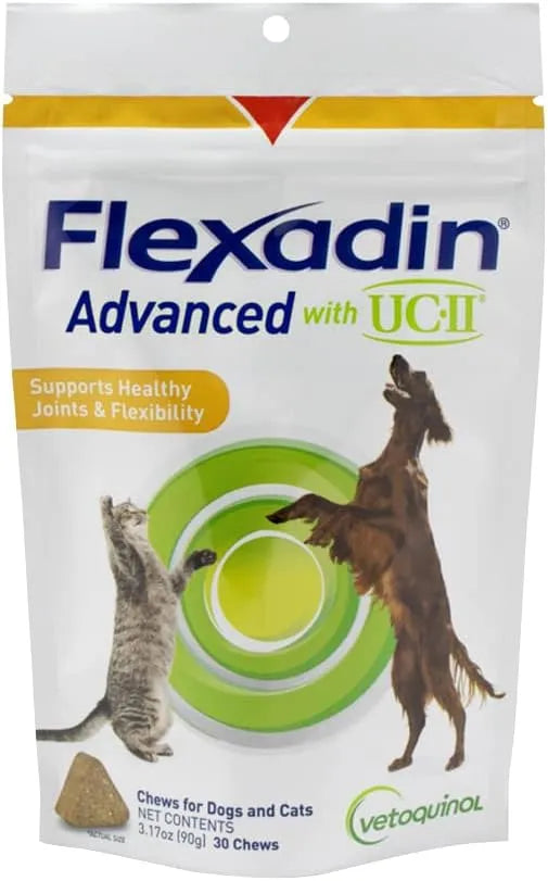 VETOQUINOL - Vetoquinol Flexadin Advanced Dog Hip and Joint 30 Masticables - The Red Vitamin MX - Cuidado De Cadera Y Articulaciones Para Perros - {{ shop.shopifyCountryName }}