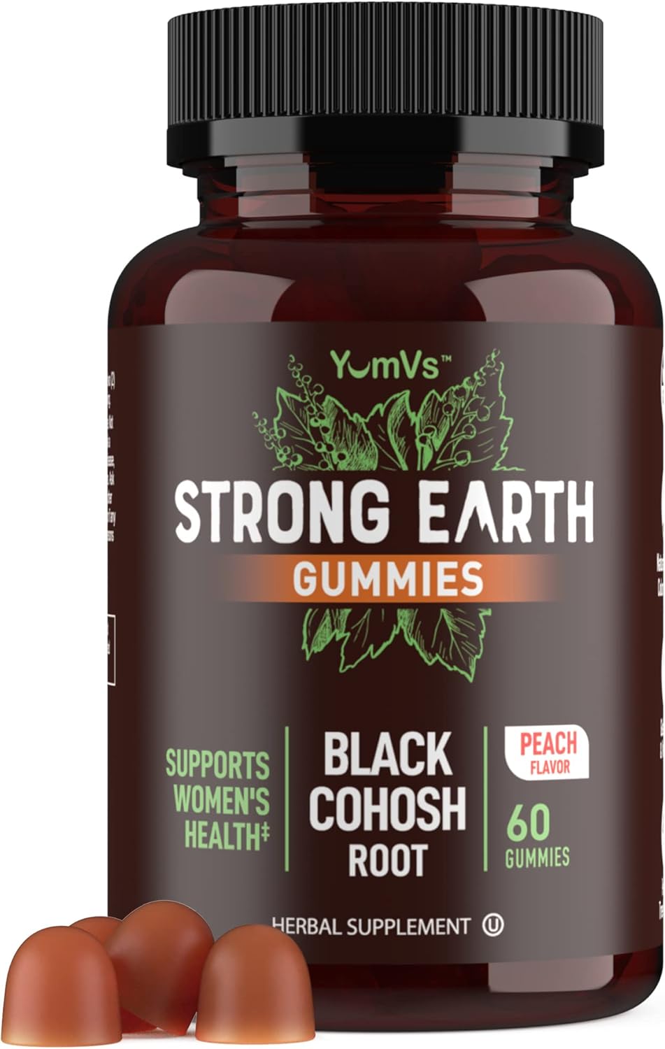 YUM-V'S Strong Earth Black Cohosh Root 50Mg. 60 Gomitas