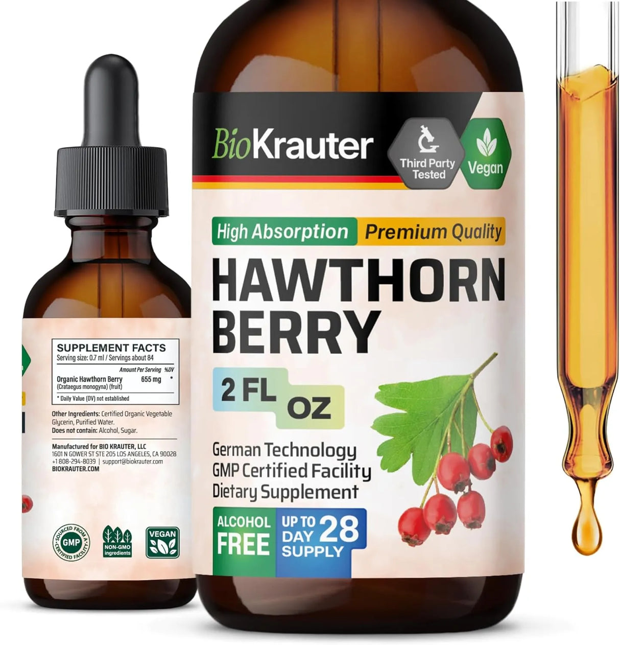 BIOKRAUTER - BIO KRAUTER Hawthorn Berry Extract 2 Fl.Oz. - The Red Vitamin MX - Suplementos Alimenticios - {{ shop.shopifyCountryName }}