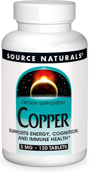 Source Naurals Copper 3Mg. 120 Tabletas