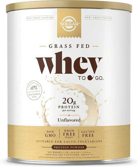 SOLGAR - Solgar Grass Fed Whey to Go Protein Powder Unflavored 2.3 Lb. - The Red Vitamin MX - Suplementos Alimenticios - {{ shop.shopifyCountryName }}