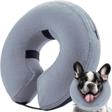 Infisu Soft Dog Cone Collar Inflatable GREY LARGE 12"-18"