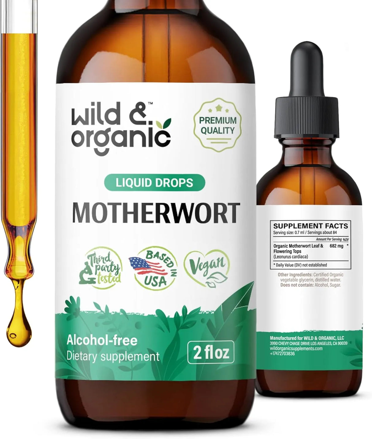 WILD & ORGANIC - Wild & Organic Motherwort Tincture 2 Fl.Oz. - The Red Vitamin MX - Suplementos Alimenticios - {{ shop.shopifyCountryName }}