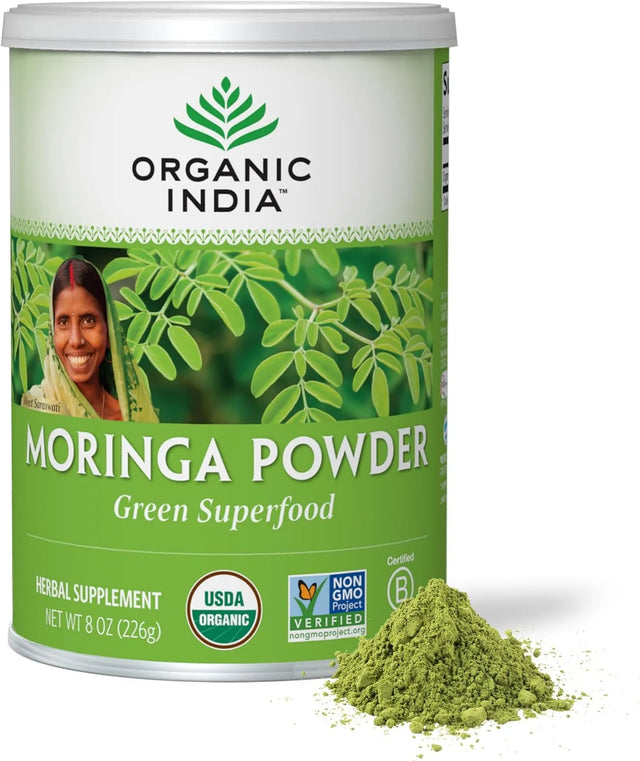 ORGANIC INDIA - ORGANIC INDIA Moringa Powder 226Gr. - The Red Vitamin MX - Suplementos Alimenticios - {{ shop.shopifyCountryName }}